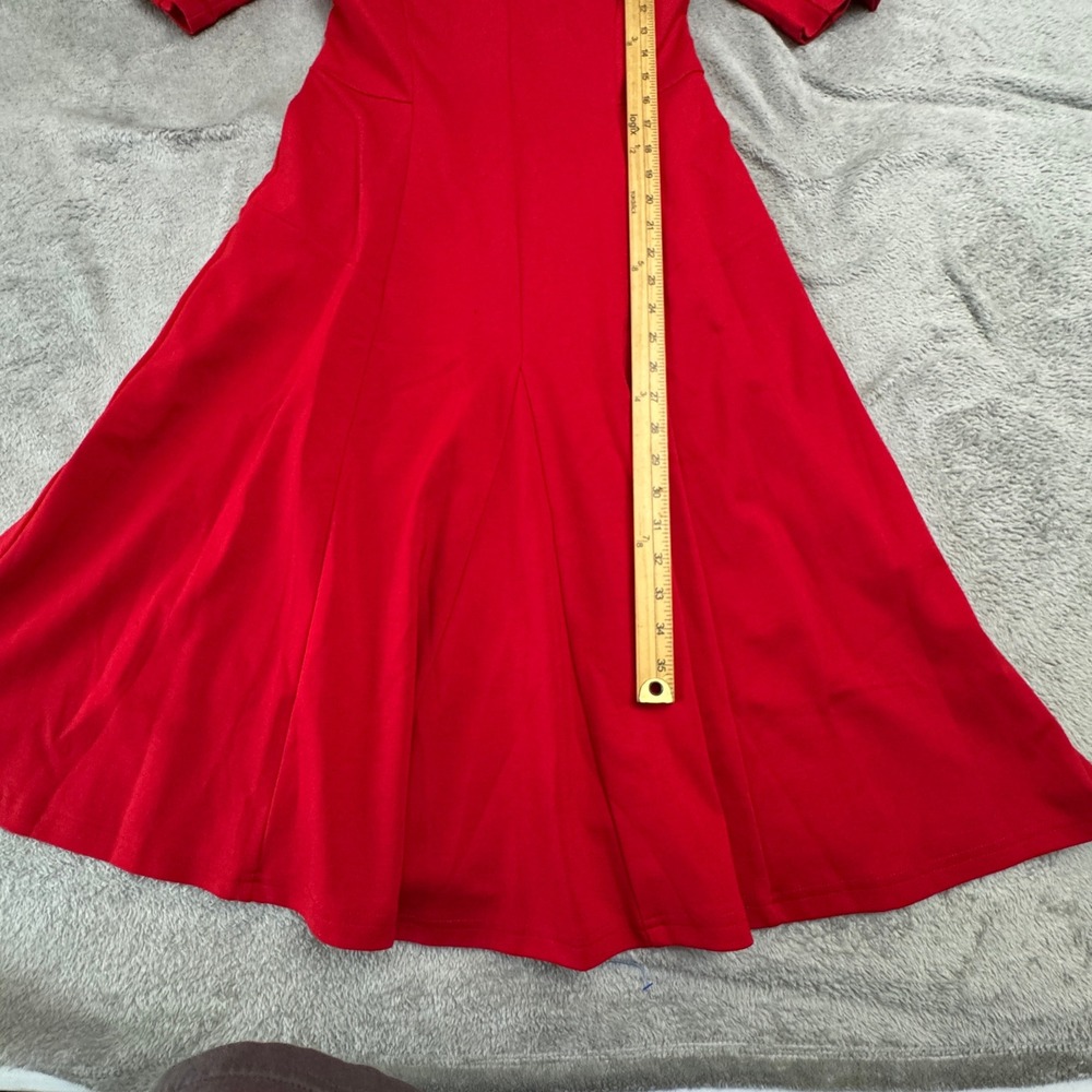 Soft Surroundings Dress Women's Size‎ 8 Red Short Sleeve Rear Zip - Picture 4 of 13